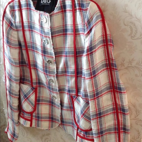 Dolce and Gabbana plaid linen jacket blazer - Picture 3 of 5